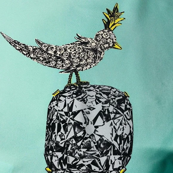 TIFFANY BIRD ON A ROCK INFINITY BLUE SILK SCARF ITALY - Picture 11 of 14